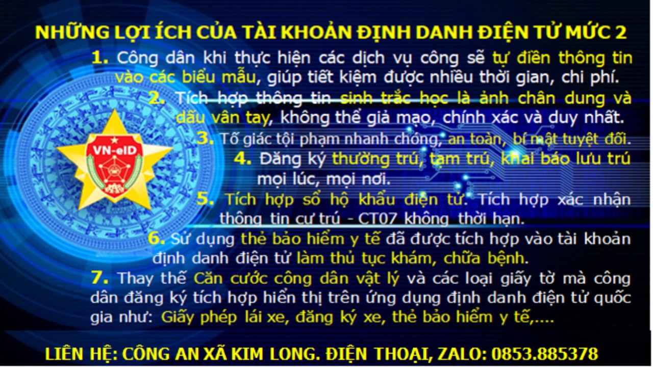 KHẨN TRƯƠNG ĐĂNG KÍ ĐỊNH DANH ĐIỆN TỬ MỨC ĐỘ 2